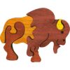 Fauna Dřevěné vkládací puzzle z masivu malý bizon