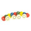 Dřevěná tahací hračka - Housenka barevná