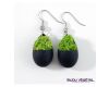 Živé šperky - Náušnice Slza černé s lišejníkem
