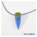 Živé šperky - Náhrdelník Tulipán modrý s lišejníkem