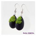 Živé šperky - Náušnice Slza černé s lišejníkem