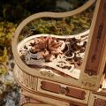 RoboTime 3D dřevěná skládačka hrací skříňky Kouzelné piano (mechanický pohon)