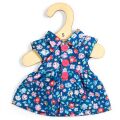 Bigjigs Toys Tmavě modré květinové šaty pro panenku 28 cm