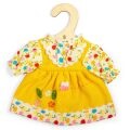 Bigjigs Toys Žluté šaty s jablíčky a kytičkami pro panenku 28 cm