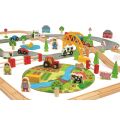 Bigjigs Rail Dřevěná vláčkodráha s venkovskou cestou 80 dílů