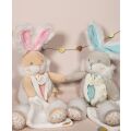 Doudou Dárková sada - plyšový zajíček s dečkou 31 cm tyrkysový