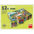 Dino Dřevěné kostky Sněhurka 12 kostek