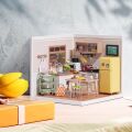 RoboTime 3D dřevěná skládačka Miniatura domečku Kuchyňka Happy Meals