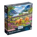 HOP Puzzle Skotské krávy u viaduktu 500 velkých dílků