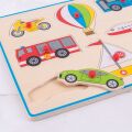Bigjigs Toys Vkládací puzzle dopravní prostředky s úchytem