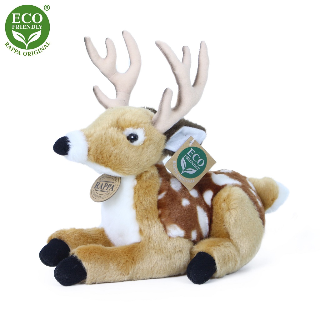 Levně Rappa Plyšový jelen/koloušek ležící 21 cm ECO-FRIENDLY
