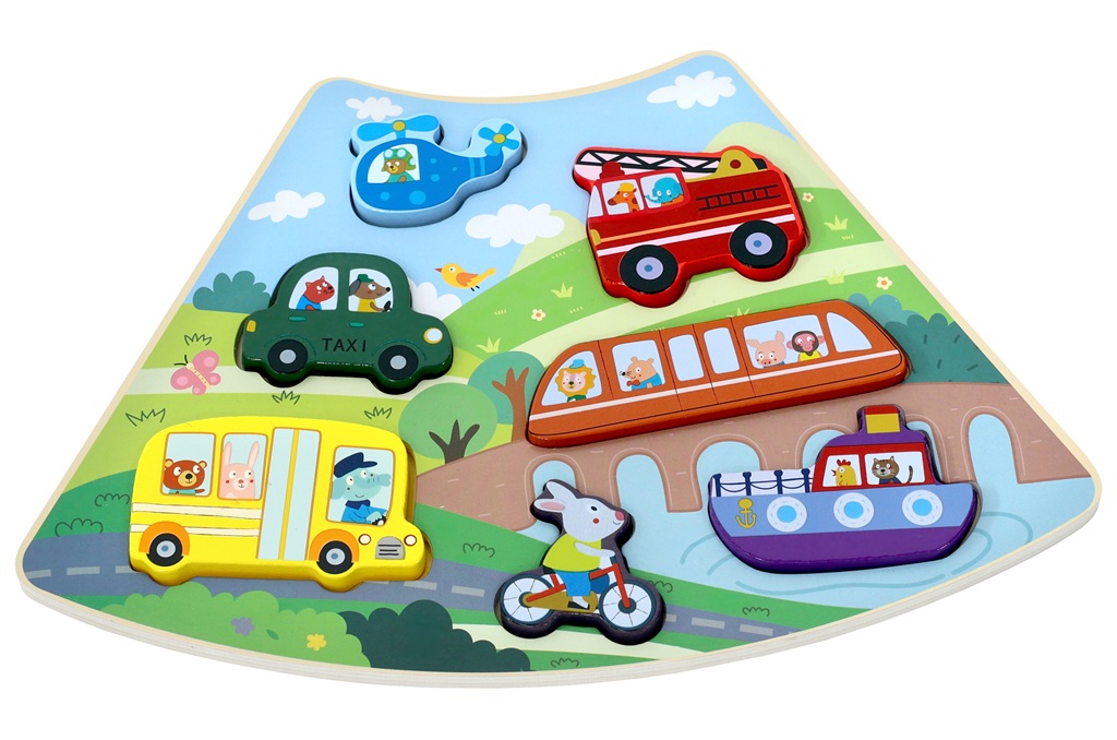 Levně 2Kids Toys Dřevěné puzzle Dopravní prostředky propojitelné
