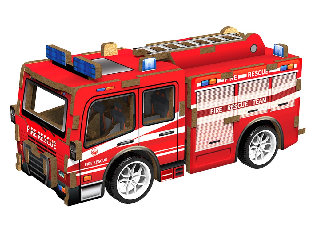 2Kids Toys 3D dřevěná skládačka Hasičský vůz