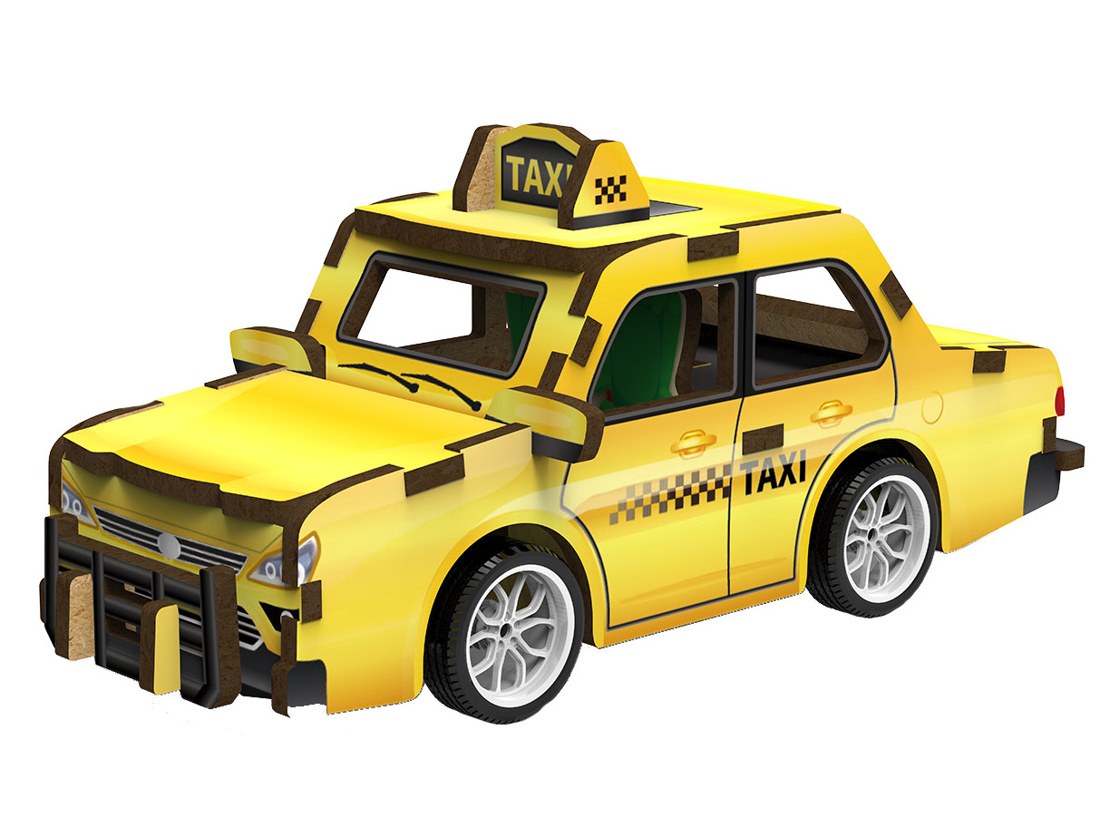 2Kids Toys 3D dřevěná skládačka Taxi