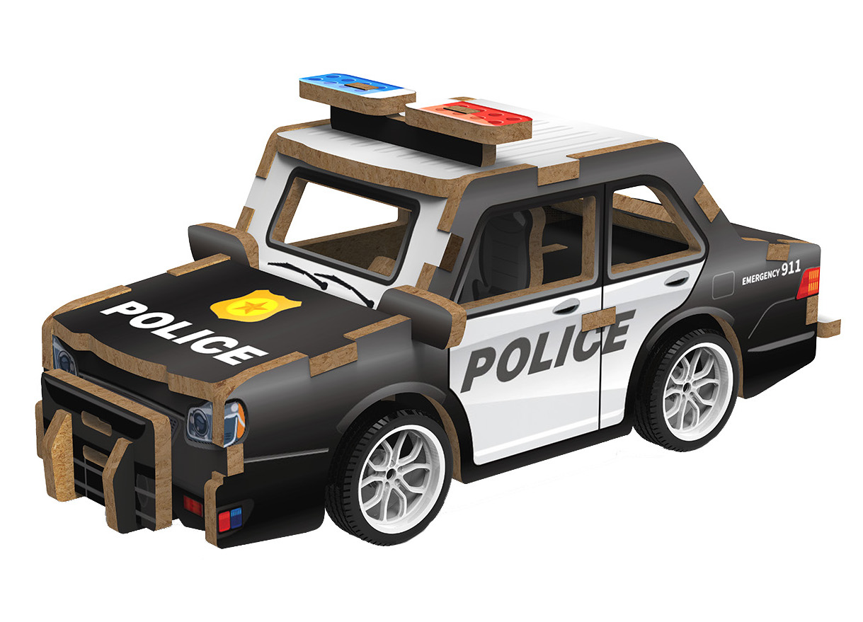 2Kids Toys 3D dřevěná skládačka Policejní auto