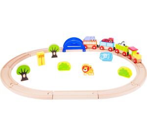 small foot Dřevěná vláčkodráha Moje zoo