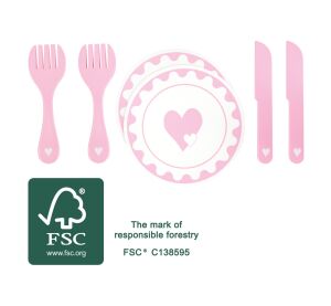 small foot Sada talířů s příbory Srdce