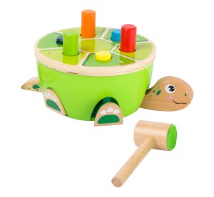 small foot Dřevěná zatloukačka želva