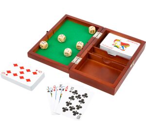 small foot Hrací kostky a karty v dřevěném boxu