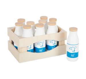 small foot Dřevěná přepravka s láhvemi na mléko Fresh