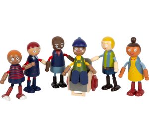 small foot Dřevěné postavičky rodina s invalidním vozíkem