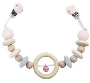 Hess Závěs na kočárek přírodní s růžovým zvonečkem