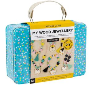 Petit Collage Kreativní kufřík Dřevěné šperky se zvířátky