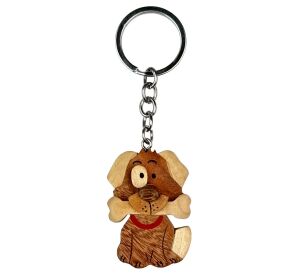 2Kids Toys Dřevěná klíčenka velká Pes s kostí