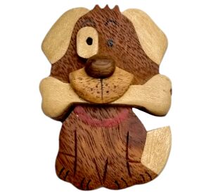 2Kids Toys Dřevěná magnetka velká Pes s kostí