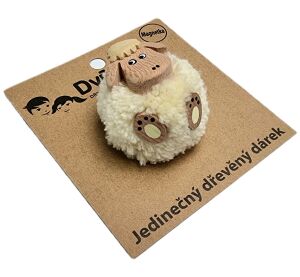 2Kids Toys Dřevěná magnetka velká pompon Ovce