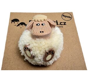 2Kids Toys Dřevěná magnetka velká pompon Ovce