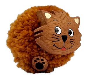 2Kids Toys Dřevěná magnetka velká pompon Kočka