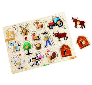 2Kids Toys Dřevěné puzzle Farma 14 dílků