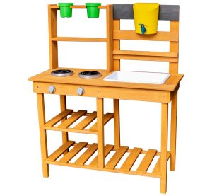 2Kids Toys Dřevěná zahradní kuchyňka s dřezem
