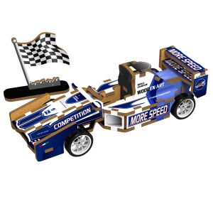 2Kids Toys 3D dřevěná skládačka Závodní formule