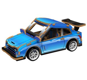 2Kids Toys 3D dřevěná skládačka Sportovní auto modré