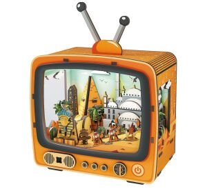 2Kids Toys 3D dřevěná skládačka Retro TV Pyramidy