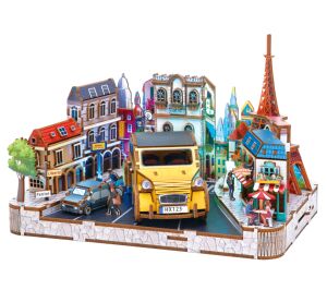 2Kids Toys 3D dřevěná skládačka Miniaturní scéna Evropské městečko