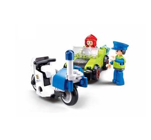 Sluban Metropolis M38-B1217D Převlečený bandita v autě a policista na motorce