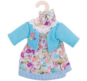 Bigjigs Toys Tyrkysové šaty se svetrem pro panenku 38 cm