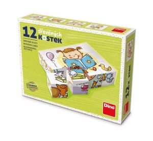 Dino Hezký den 12 dřevěné kostky