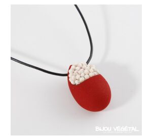 Živé šperky - Náhrdelník Slza červený s trvalými bílými květy