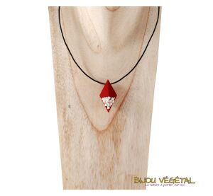 Živé šperky - Náhrdelník Diamant červený s trvalými bílými květy