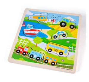 Bigjigs Toys Vkládačka se zvukem Doprava