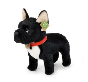 Rappa Plyšový francouzský buldoček černý s obojkem stojící 30 cm ECO-FRIENDLY