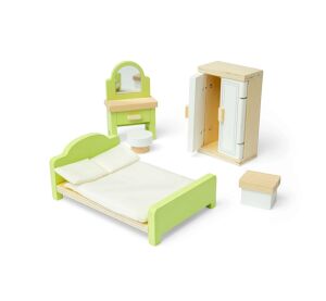 Bigjigs Toys Dřevěný nábytek do domečku pro panenky Ložnice