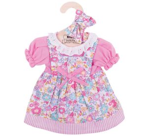 Bigjigs Toys Růžové květinové šaty pro panenku 38 cm