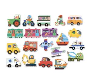 Vilac Dřevěné magnetky doprava 20 ks