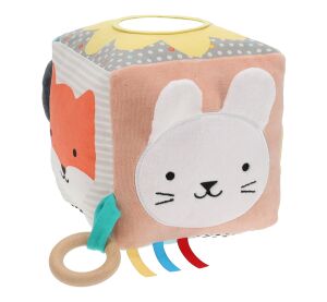 Petit Collage Textilní motorická kostka Poškozený obal