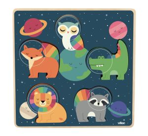 Vilac Vkládací puzzle Zvířecí astronauti